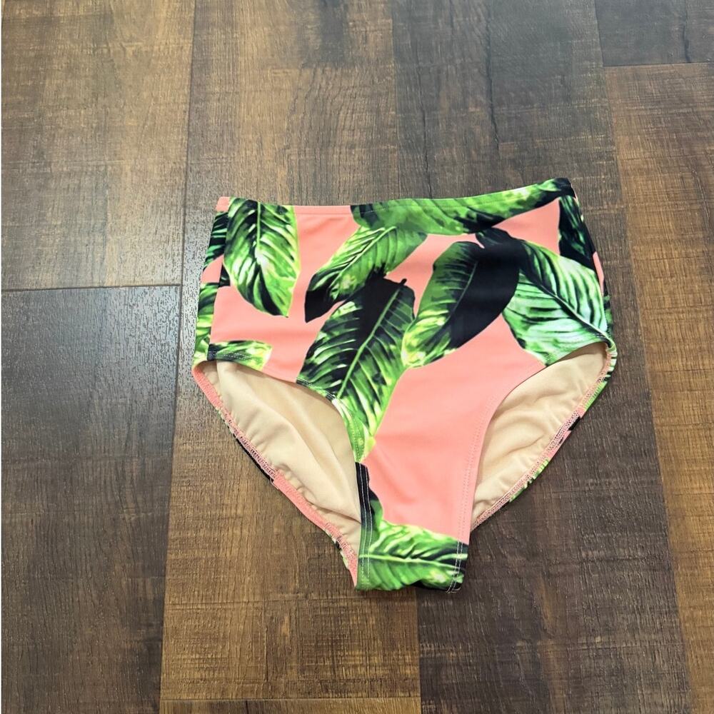 Albion Fit Tropical Palm High Waisted Bikini Bottoms XXS
